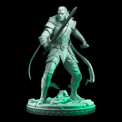 Male Elf Warrior - 3D Printed Fantasy Miniature for DnD &amp; Tabletop RPGs
