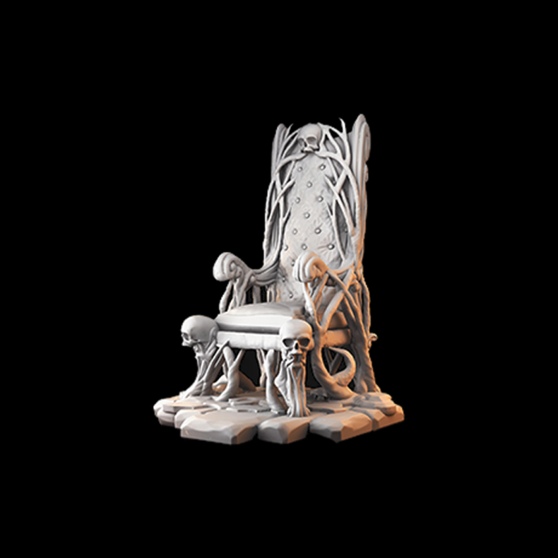Bonewood Throne  3D Printed Fantasy Terrain for DnD &amp; Tabletop RPGs