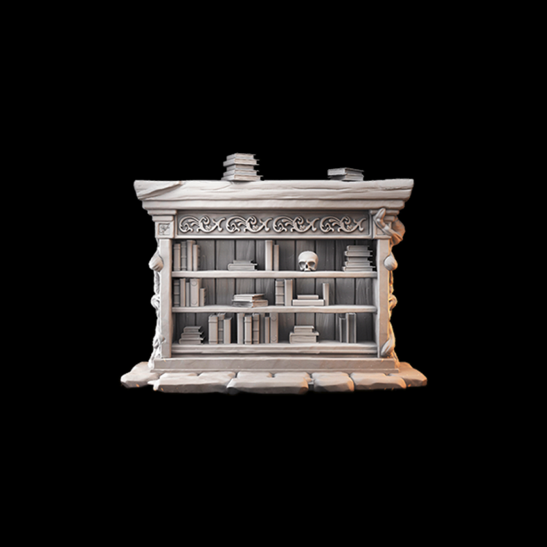 Arcane Bookshelf  3D Printed Terrain for DnD &amp; Tabletop Games