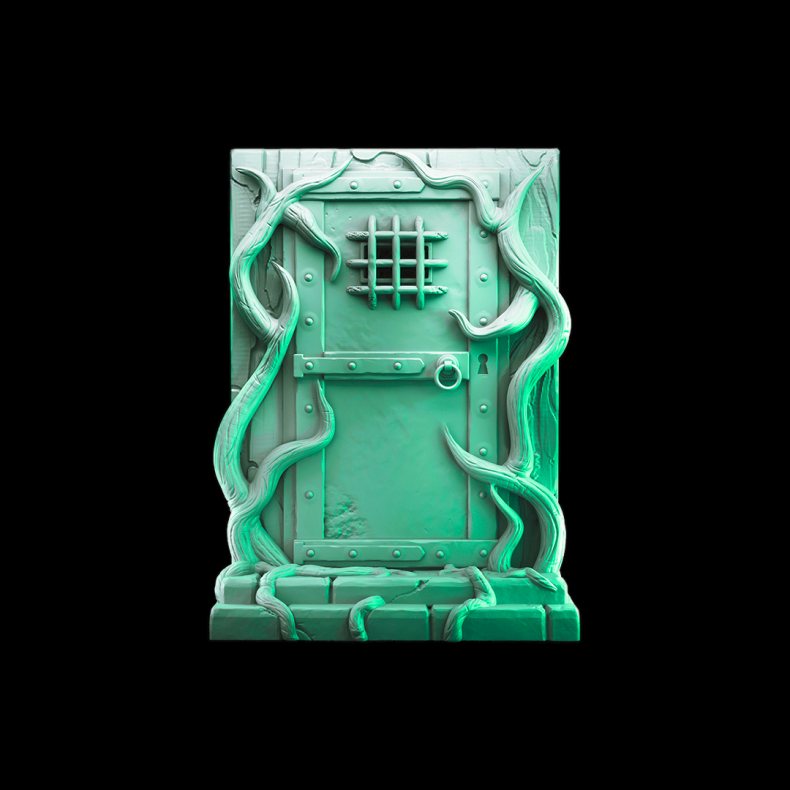 Iron Door  32mm Scale Resin Miniature for DnD &amp; Fantasy Tabletop RPGs