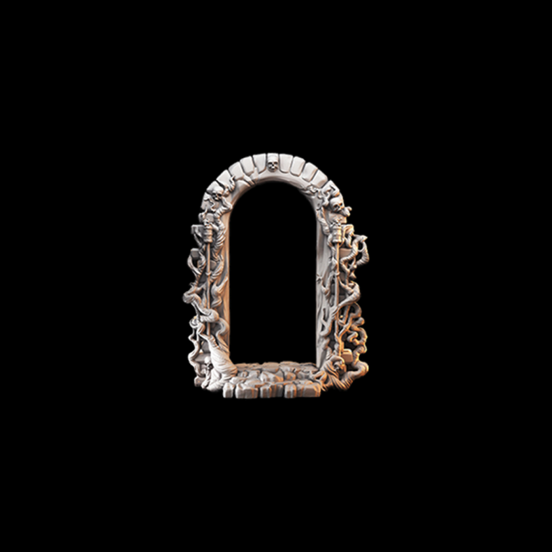 Open Dungeon Doorway  3D Printed Fantasy Terrain for DnD &amp; Tabletop RPGs