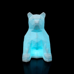 Low Poly Bj�rn � LED Bordlampe i hvid Bioplast 