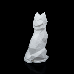 Low Poly Kat � LED Bordlampe i hvid Bioplast