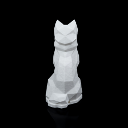 Low Poly Kat � LED Bordlampe i hvid Bioplast
