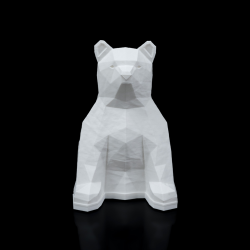 Low Poly Bj�rn � LED Bordlampe i hvid Bioplast 