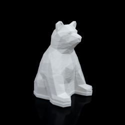 Low Poly Bj�rn � LED Bordlampe i hvid Bioplast 