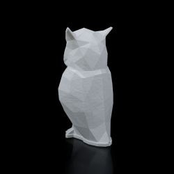 Low Poly Ugle Bordlampe � LED stemningslys i hvid bioplast 