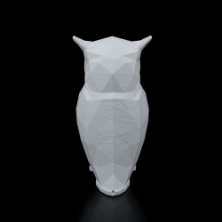 Low Poly Ugle Bordlampe � LED stemningslys i hvid bioplast 