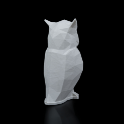 Low Poly Ugle Bordlampe � LED stemningslys i hvid bioplast 