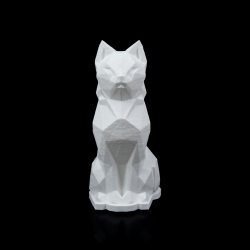 Low Poly Kat � LED Bordlampe i hvid Bioplast