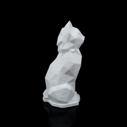 Low Poly Kat � LED Bordlampe i hvid Bioplast