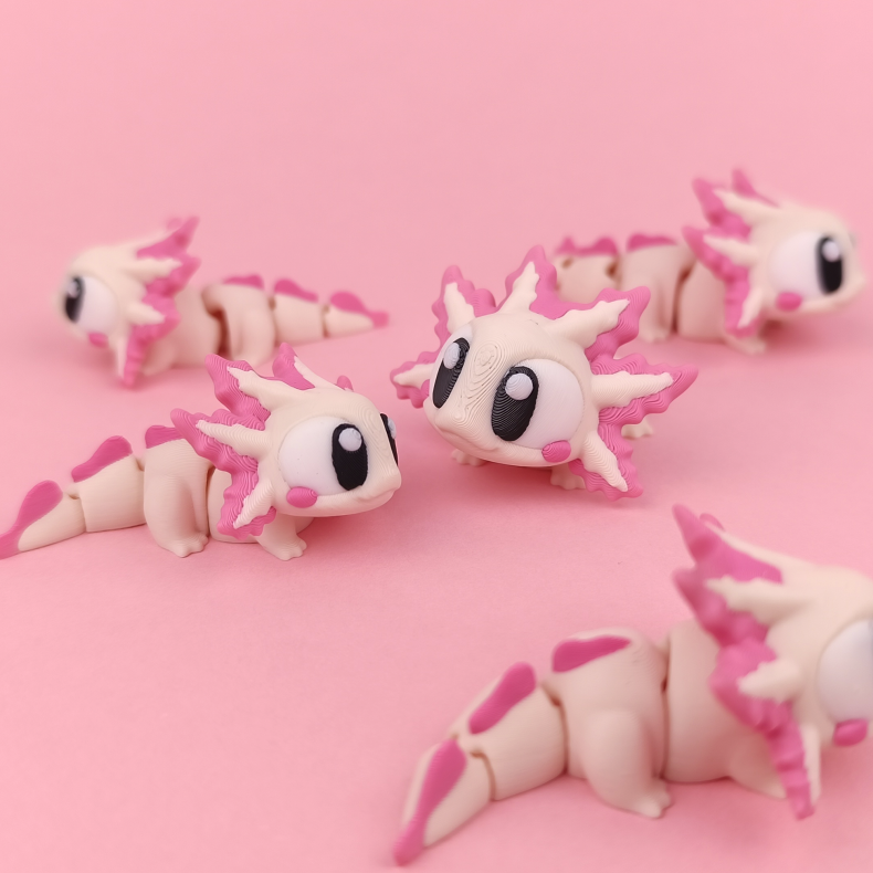 Flexi Axolotl � S�d og fleksibel figur ca. 8 cm