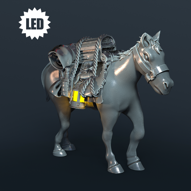 Pack Horse  LED Resin Terrain for Tabletop RPGs (32mm Scale)