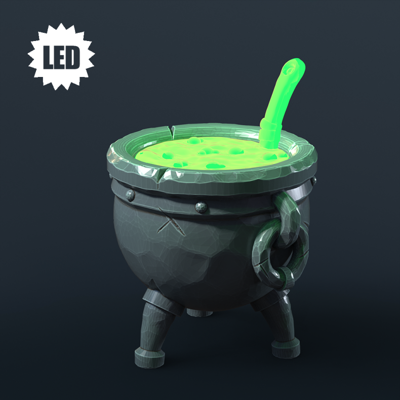 Cauldron  Glowing LED Resin Terrain (32mm Scale for DnD &amp; Tabletop RPGs)