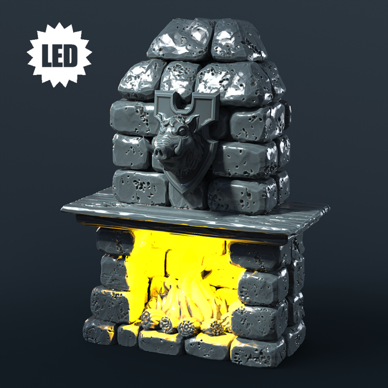 Fireplace  LED Resin Terrain (32mm Scale)