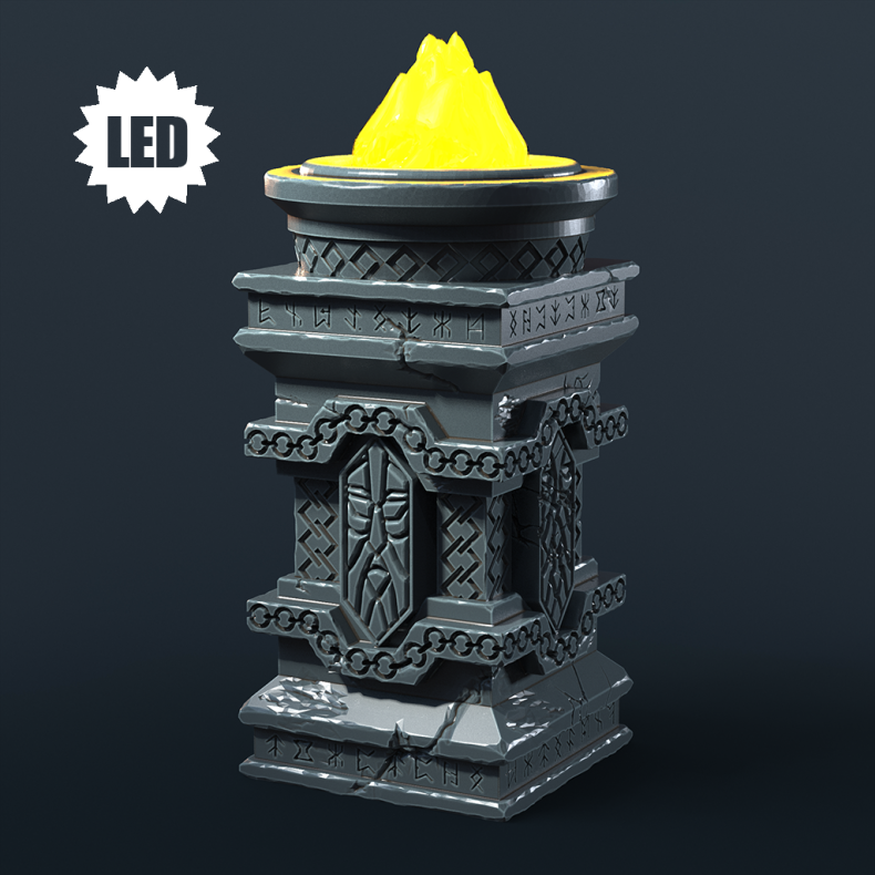 Dwarven Column  LED-Ready Resin Terrain (32mm Scale for DnD &amp; Tabletop RPGs)
