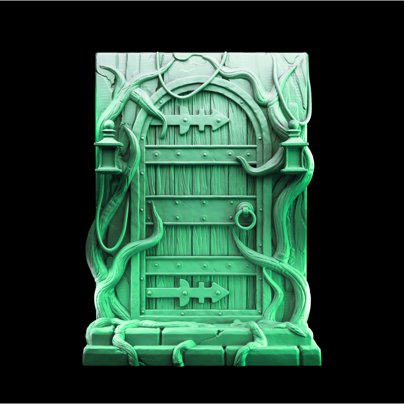 Wooden Door  32mm Resin Terrain for DnD &amp; Fantasy Tabletop RPGs