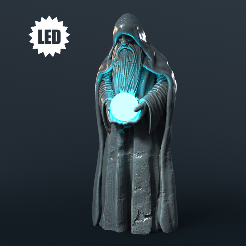 Mage Statue  LED Illuminated Resin Terrain (32mm Scale)