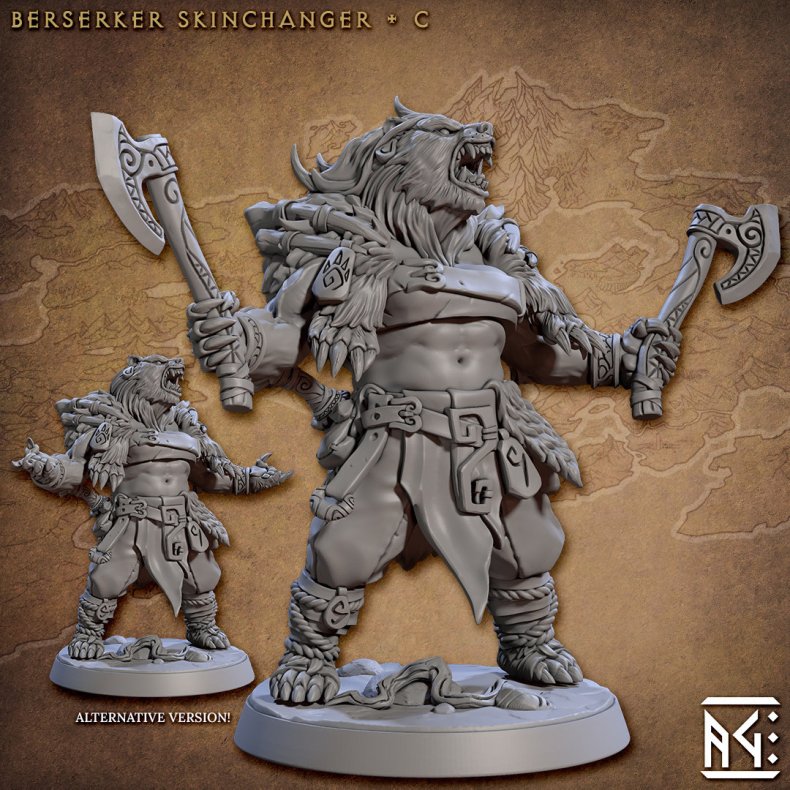 Skutagaard Northmen Saga II: Skinchanger (C)  32mm Resin Miniature (2 Variants)
