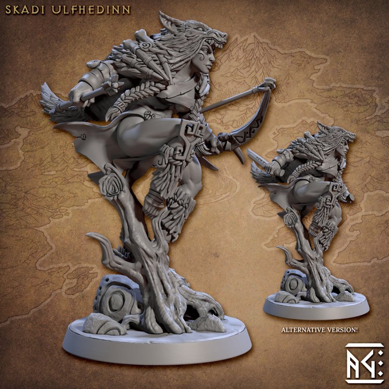 Skutagaard Northmen Saga II: Skadi Ulfhedinn  32mm Resin Miniature (Two Versions Available)