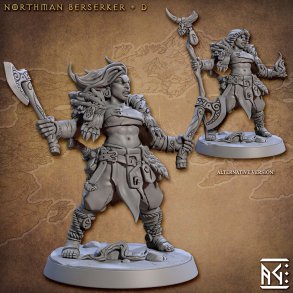 Skutagaard Northmen Saga II: Berserker (D) - 32mm Resin Miniature with Two Dynamic Poses