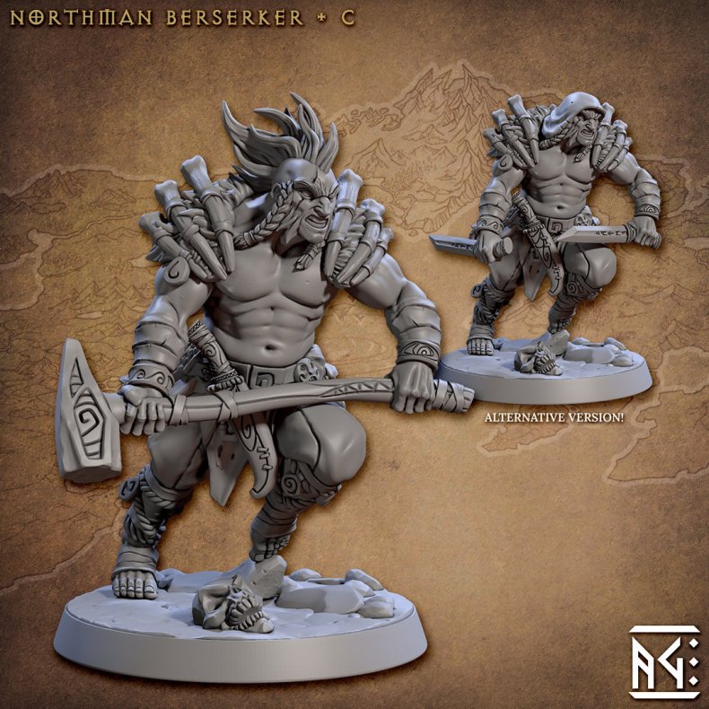 Skutagaard Northmen Saga II: Berserker (C)  32mm Resin Miniature