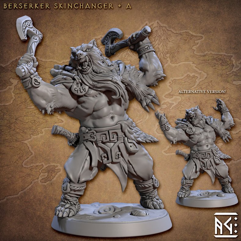 Skutagaard Northmen Saga II: Skinchanger (A)  32mm Resin Miniature (2 Variants)