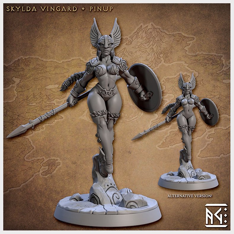 Skutagaard Northmen Saga II: Skylda Vingard (Pinup)  32mm Resin Miniature with Alternative Version