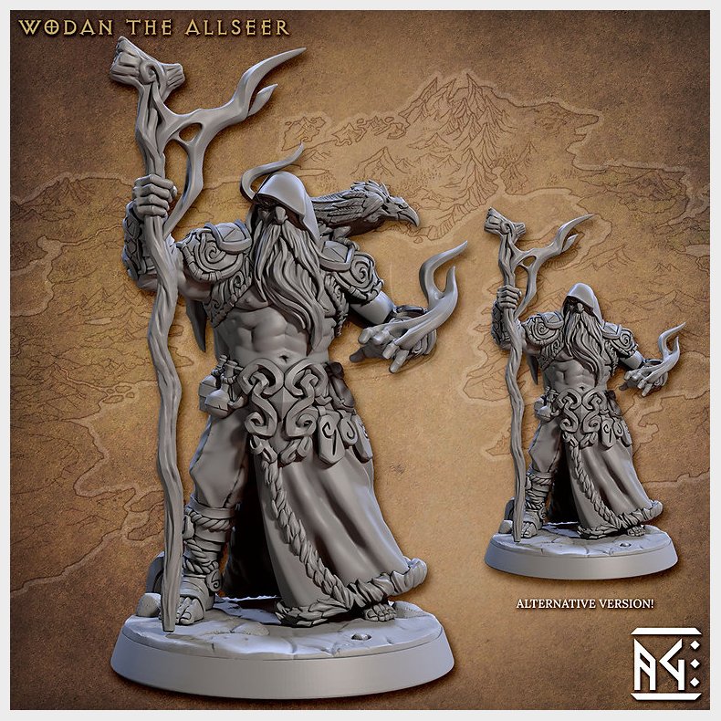 Skutagaard Northmen Saga II: Wodan the Allseer  Resin Miniature (32mm Scale)