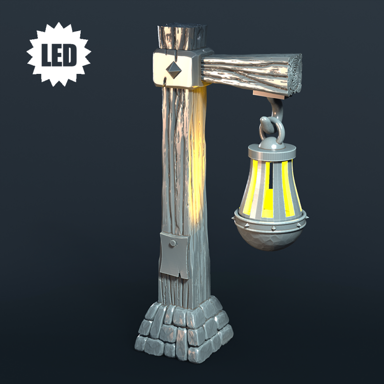 Hanging Brazier Post  LED Resin Terrain (32mm Scale)