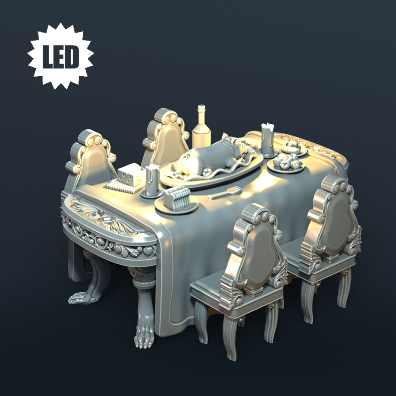 Feast Table  LED Resin Terrain (32mm Scale)