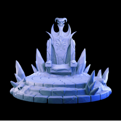 Freezing Darkness Throne - 3D Printed Fantasy Ice Throne Terrain