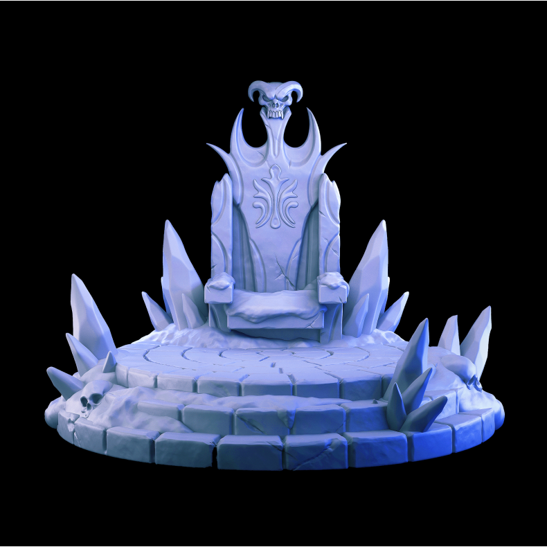 Freezing Darkness Throne  3D Printed Fantasy Ice Throne Terrain