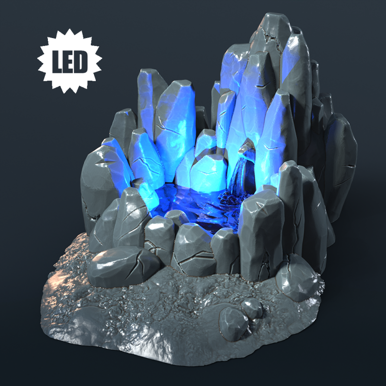 Natural Fountain  LED Resin Terrain Piece for Tabletop RPGs (32mm Scale)