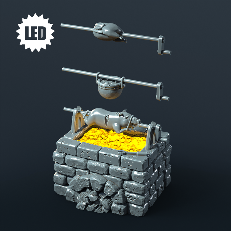 Grill and Food  LED Resin Terrain (32mm Scale)