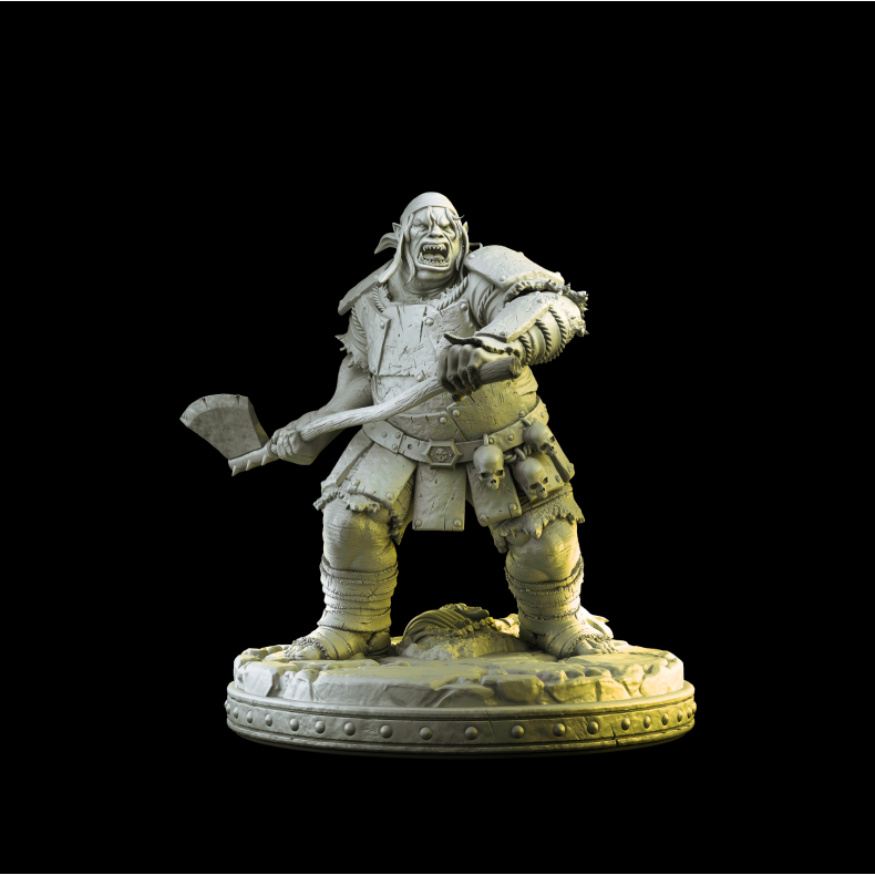 Ogre Champion  Brutal Fantasy Warrior Miniature for 3D Printing &amp; Tabletop Games