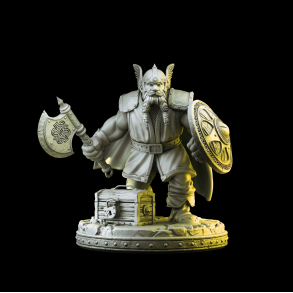 Azaghal the Dwarven Warlord - 3D Printed Fantasy Miniature
