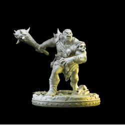 Doralf the Ogre Warrior - 3D Printed Fantasy Miniature for Tabletop RPGs &amp; Wargames