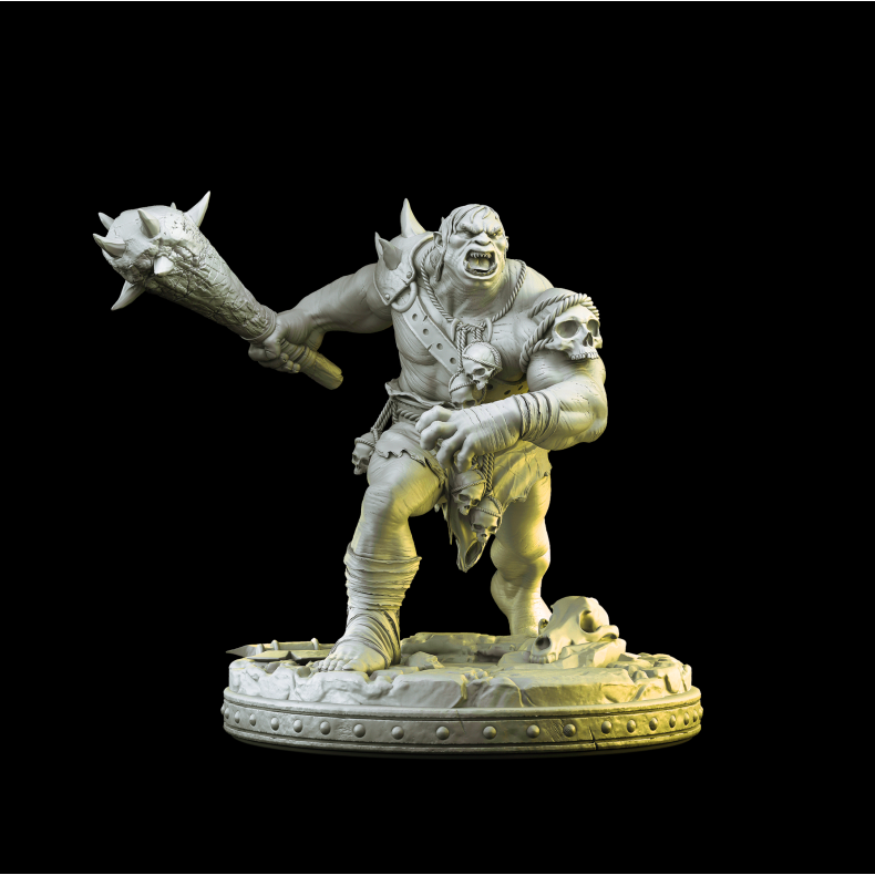 Doralf the Ogre Warrior  3D Printed Fantasy Miniature for Tabletop RPGs &amp; Wargames