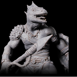 Lizardman with spear and shield