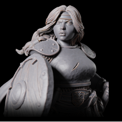 Arleen Goldenaxe - Female Dwarven Warrior | 3D Printed Miniature for Tabletop RPGs
