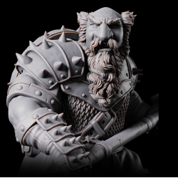 Thorfin - Armored Dwarf Warlord with Spiked Mace | 3D Printed Miniature