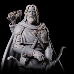 Leonan; Elven Ranger Hero - 3D Printed Fantasy Miniature