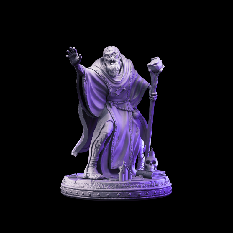 Wardoz  Zombie Wizard Miniature | Undead Sorcerer for Fantasy RPGs