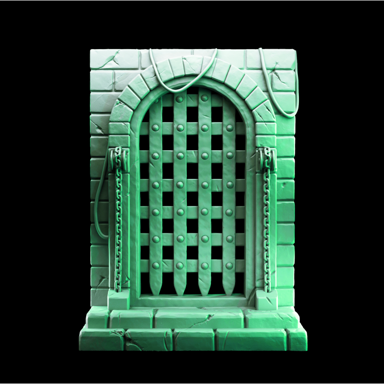 Portcullis  32mm Resin Fantasy Terrain Piece for DnD &amp; Tabletop RPGs