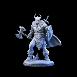 Kreyvos; Snow Barbarian Warrior - Icebound Viking Miniature