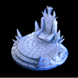 Freezing Darkness Throne - 3D Printed Fantasy Ice Throne Terrain
