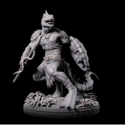 Lizardman with spear and shield