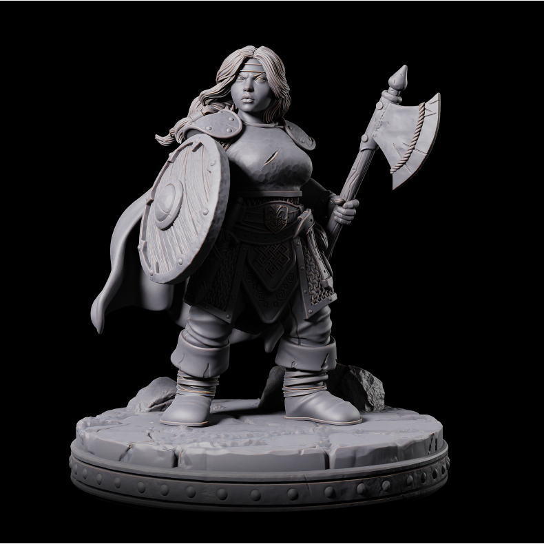 Arleen Goldenaxe  Female Dwarven Warrior | 3D Printed Miniature for Tabletop RPGs