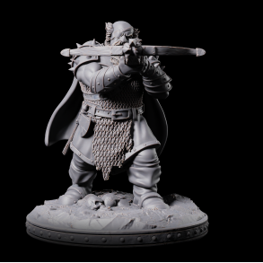 Evil Crossbowman - 3D Printed Fantasy Dwarf Warrior Miniature
